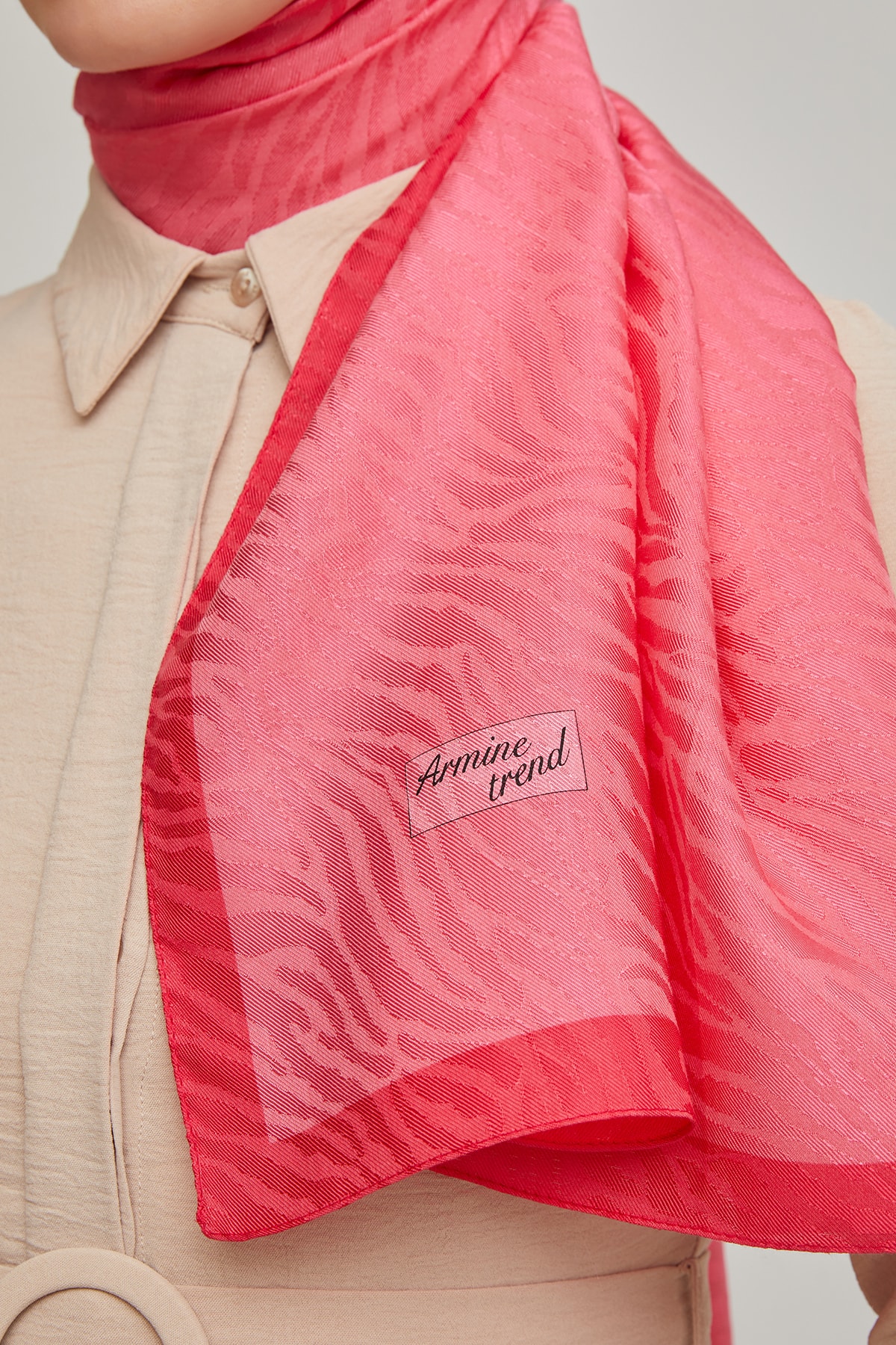 شال زنانه صورتی آرمینه | S00OA4640005 اورجینال - تصویر 2