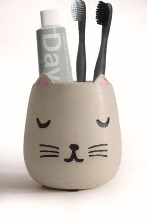 Kedi Beton Diş Fırçalık - Fil Dişi Rengi BA1001003FDS