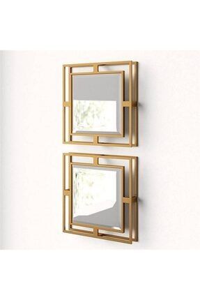 2'li Ev Aynası Dekoru Modern Metal Dekoratif Duvar Aynası IGA003