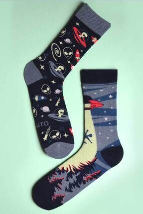 Alien Tasarımlı Çorap (farklı Çift) CRP-11