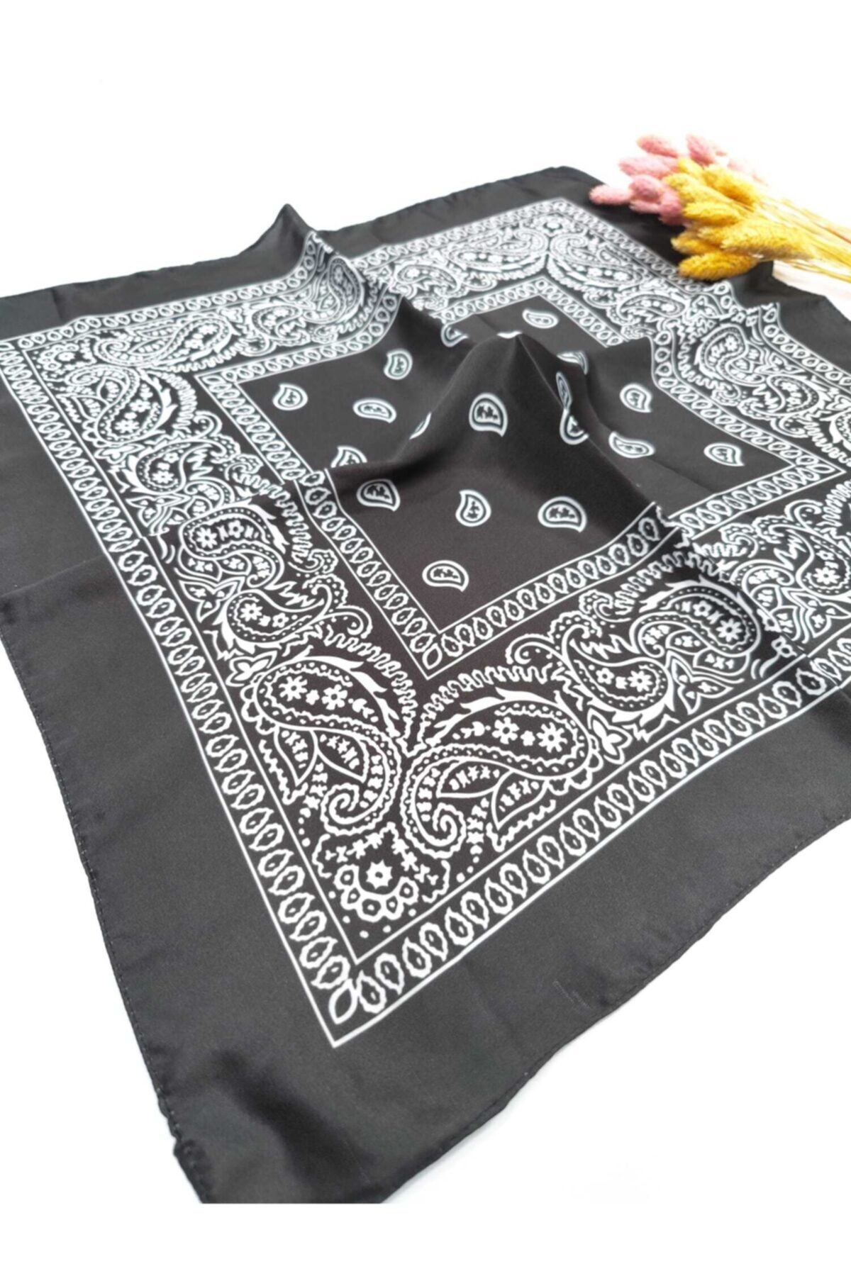 Etnik Desenli Saten Bandana 2