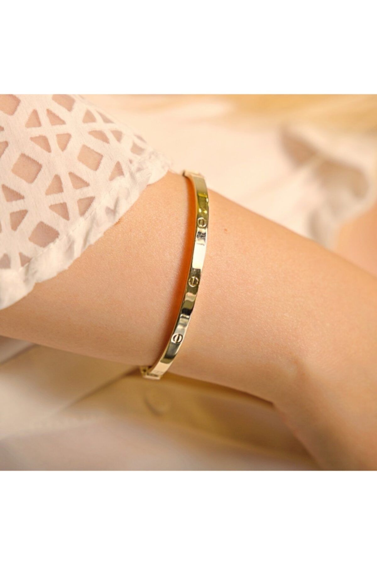 bymissnora Thin Stoneless Cartier Stainless Steel Women s Bracelet