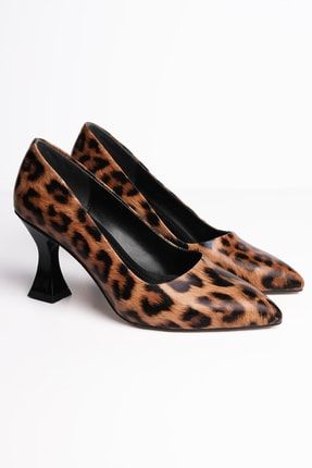 Kadın Leopar Desenli Topuklu Ayakkabı 26