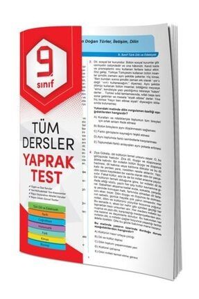 9. Sınıf Tüm Dersler Yaprak Test /4 Element YPRTST44
