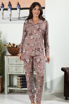 Bella Secret Düğmeli Kadın Pijama Takımı 5964