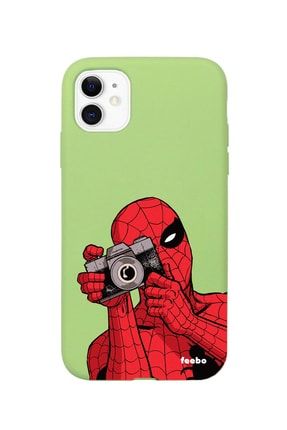 Iphone 11 Yeşil Spiderman Tasarımlı Lansman Kılıf FCIP11-095