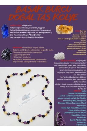 Özel Tasarım Başak Burcu Kolye Lapis Lazuli Opal Obsidyen Kristal Kuvars Ametist GMSTL-2020204