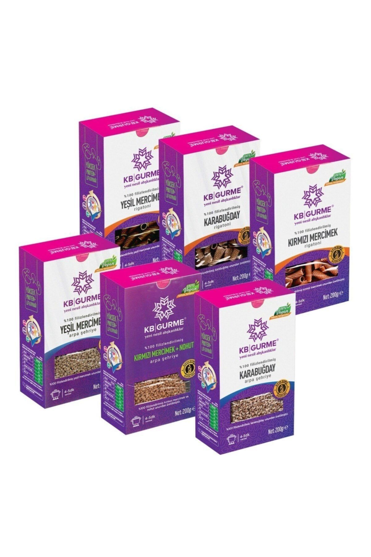 Kbgurme Glutensiz & Vegan Jumbo Makarna Ve Arpa Şehriye Set 200gr 6 Adet