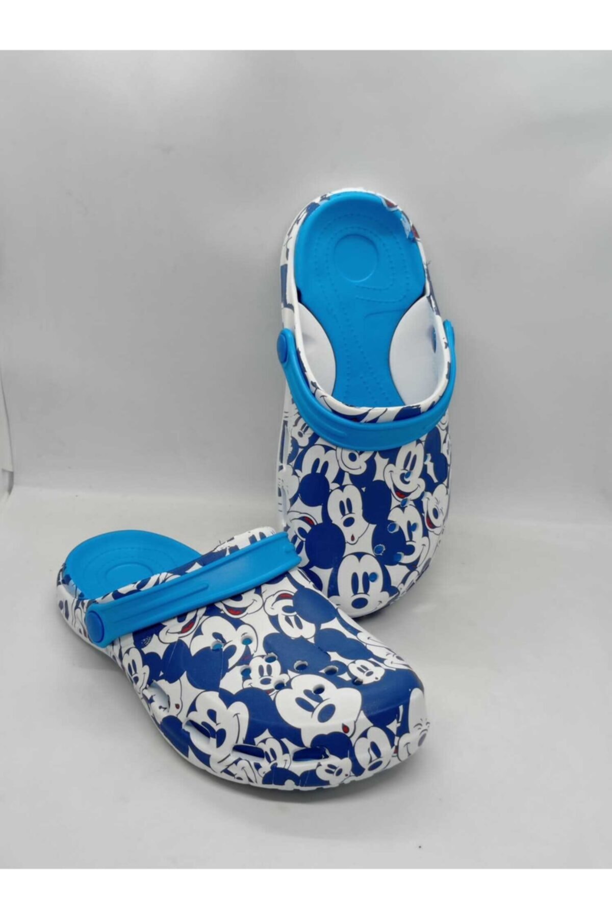 AkınalBella Mavi Çift Tabanlı Kadın Sabo Terlik Sandalet