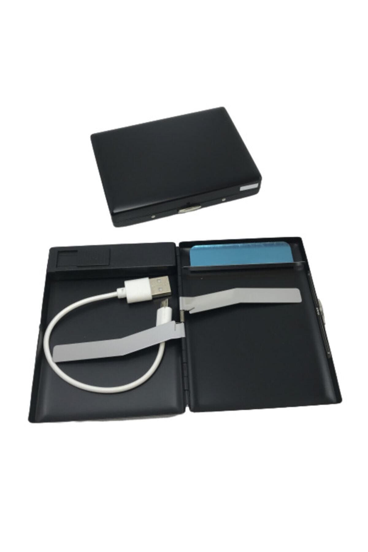 Usb Şarjlı Metal Çakmaklı Kısa Slim Sigara Tabakası