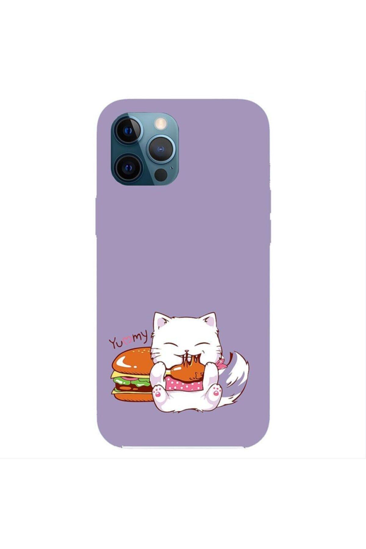 KNY Apple Iphone 13 Pro Max Kılıf Kedi Desenli No271 Içi Süet Lansman