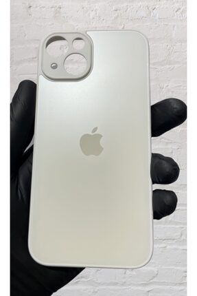 Iphone 13 Mat Cam Lansman Içi Süet Logolu Kapak Koyurucu Kılıf Silikon Beyaz Mtt13