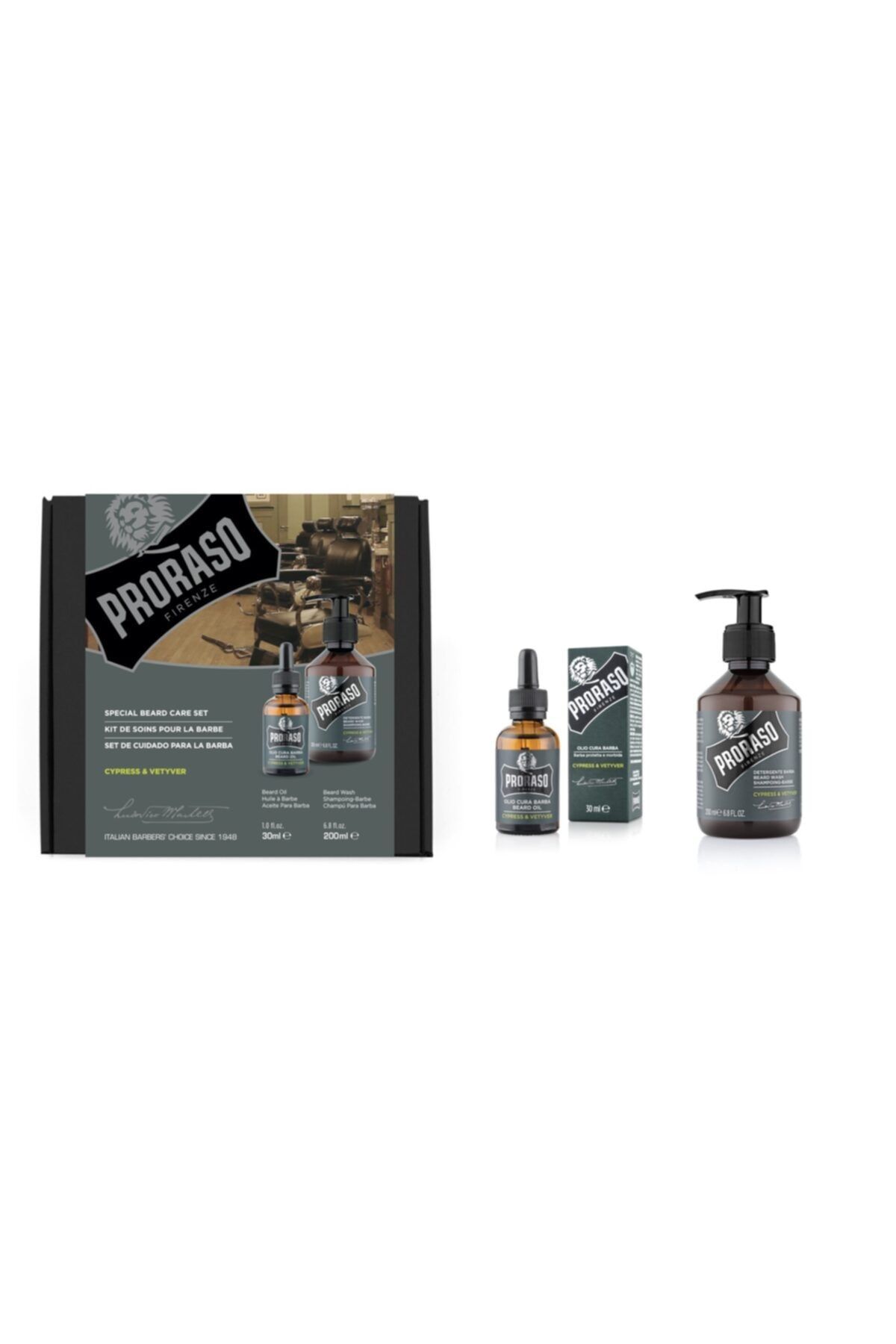 Proraso Duo Sakal Seti Bakım Yağı + Şampuan Cypress & Vetyver