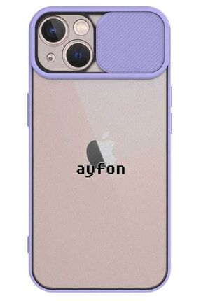 Apple Iphone 13 Uyumlu Kılıf Kayan Lens Kamera Korumalı Lila - Ayfon ip13.lenns129