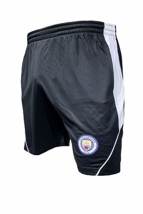 Erkek Siyah Manchester City Logo Baskılı Hafif Telefon Cepli Günlük Spor Koşu Fitness Futbol Şort 1378597