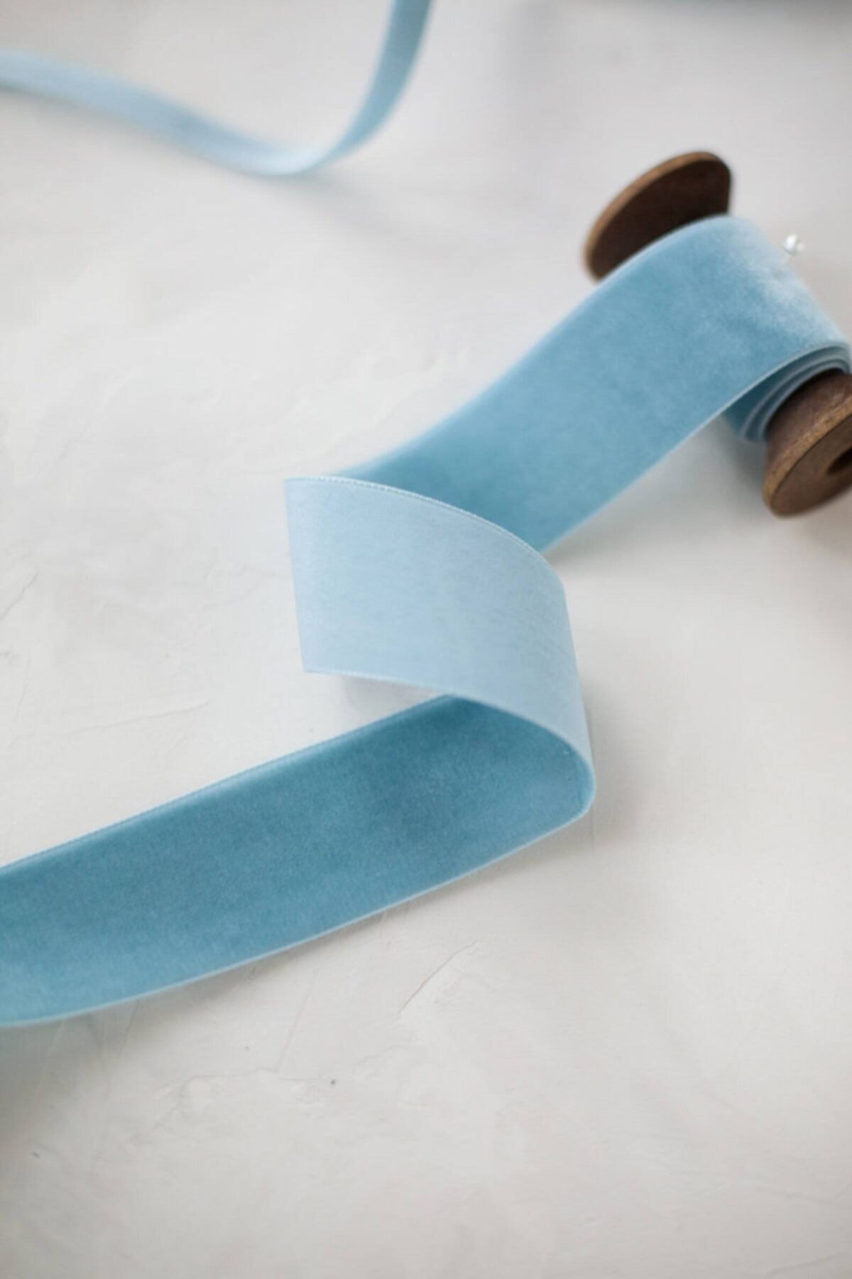 E Elmas Bebe Mavisi Kadife Kurdele (2CM - 5M)