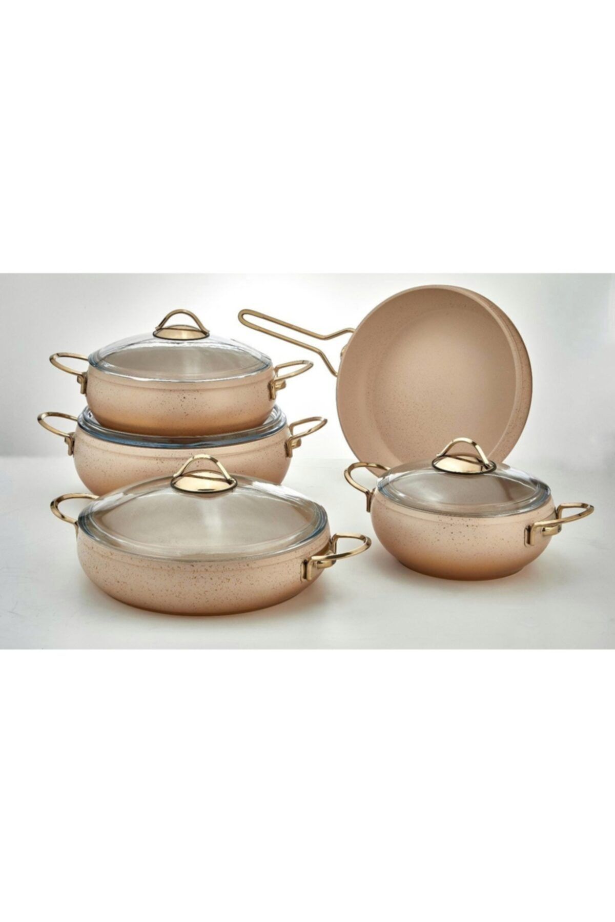 Azra 9 Parça Granit Set Krem