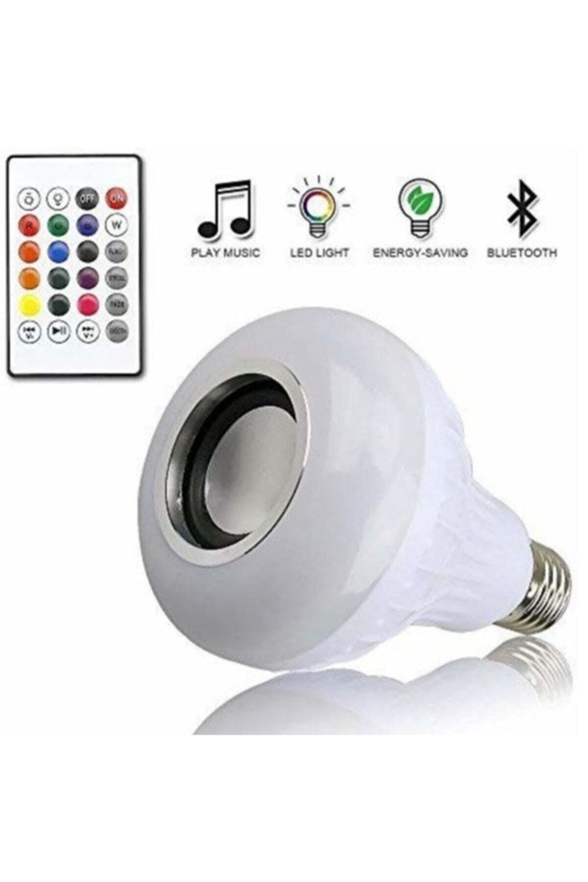 Vk&amp;Vk Gece Lambası Bluetooth Hoparlör Rgb Ledli Lamba Kumandalı Mp3 Çalar Ampul Renkli Ampul GU10799