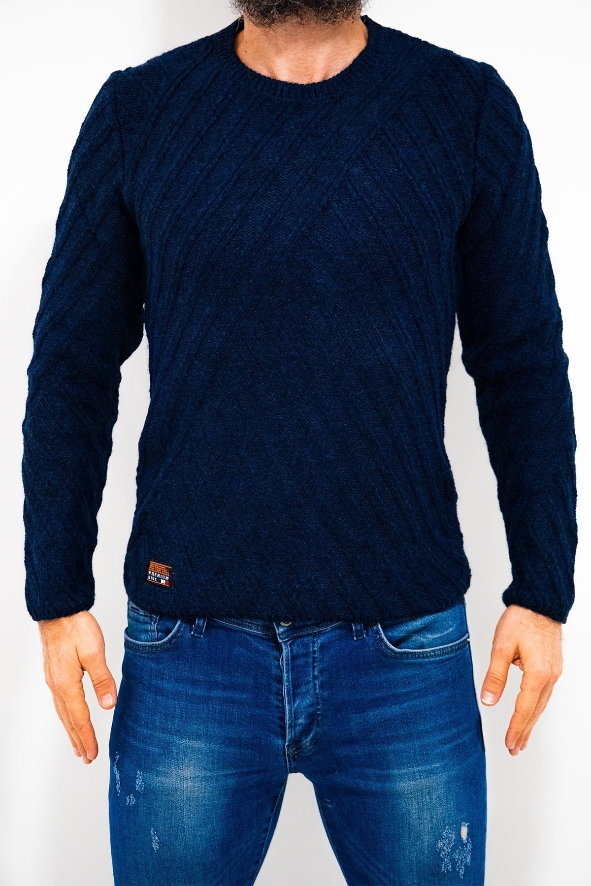 Twin Slim Fit Bisiklet Yaka Kazak