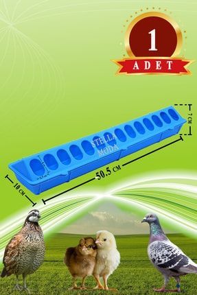 Civciv Bıldırcın Yemlik Keklik Tavuk Yemliği 50 Cm 1 Adet Plastik Sülün Hindi Ördek Kaz Yavruları YP000521