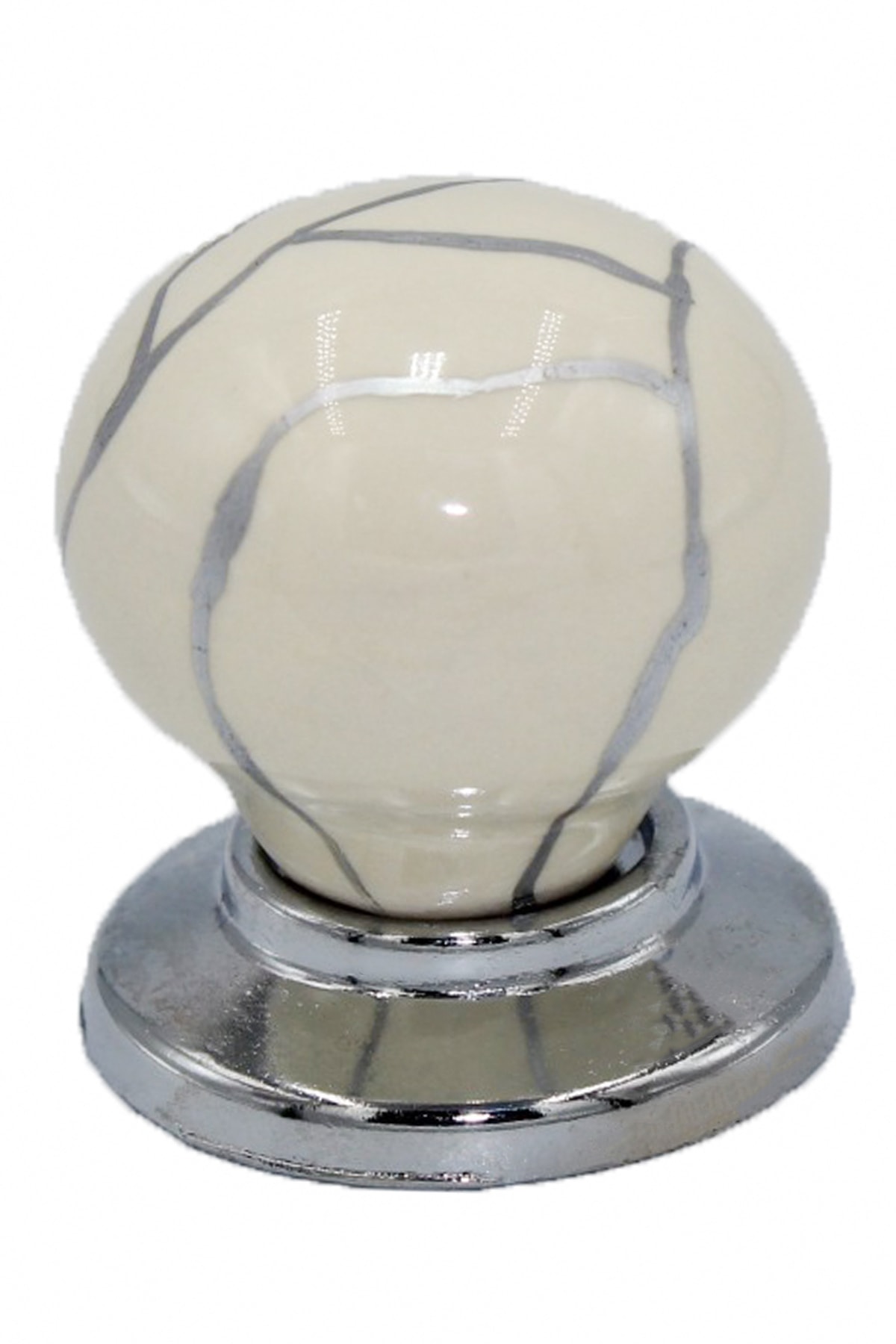 Porcellana Perla El Dekoru- Porselen Kulp Dolap Çekmece Mobilya Mutfak Kulbu Yakut Düğme-krem-krom-stk1048