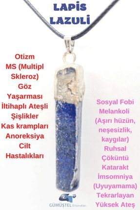 Doğal Taş Lapis Lazuli Kolye Zincir Hediyeli GMSTL-100016