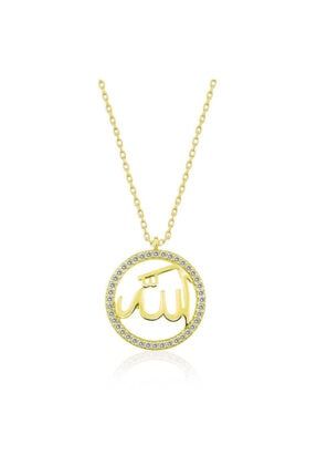 Gümüş Gold Arapça Allah Yazılı Kadıjn Kolye PT11002156