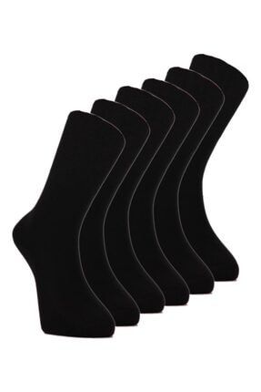 Düz Bambu Diabetik (Şeker Çorap) Erkek Siyah 6'lı Set 8141.70_8141-1(1)_PK6_SİYAH