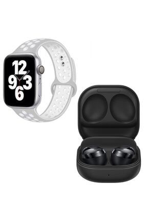 Apple Watch 7 Uyumlu Nike 44 Gümüş Akıllı Saat Galaxy Buds Pro Siyah Kablosuz Bluetooth Kulaklık 2160868
