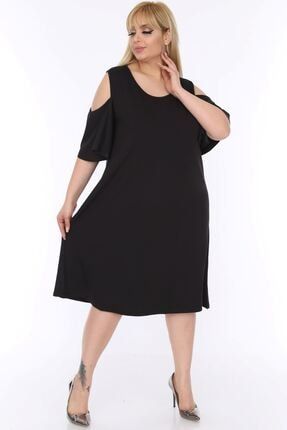 Kadın Siyah Kloş Kesim Elbise 1C-0295