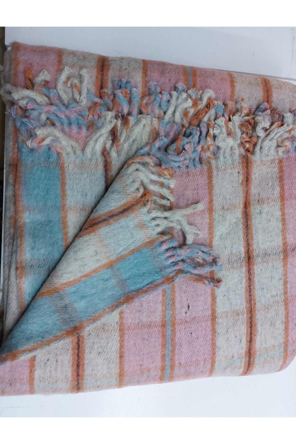 BATIYÜN-Skoç Oversize Wool Blanket - Pink - Pattern No: 2 1