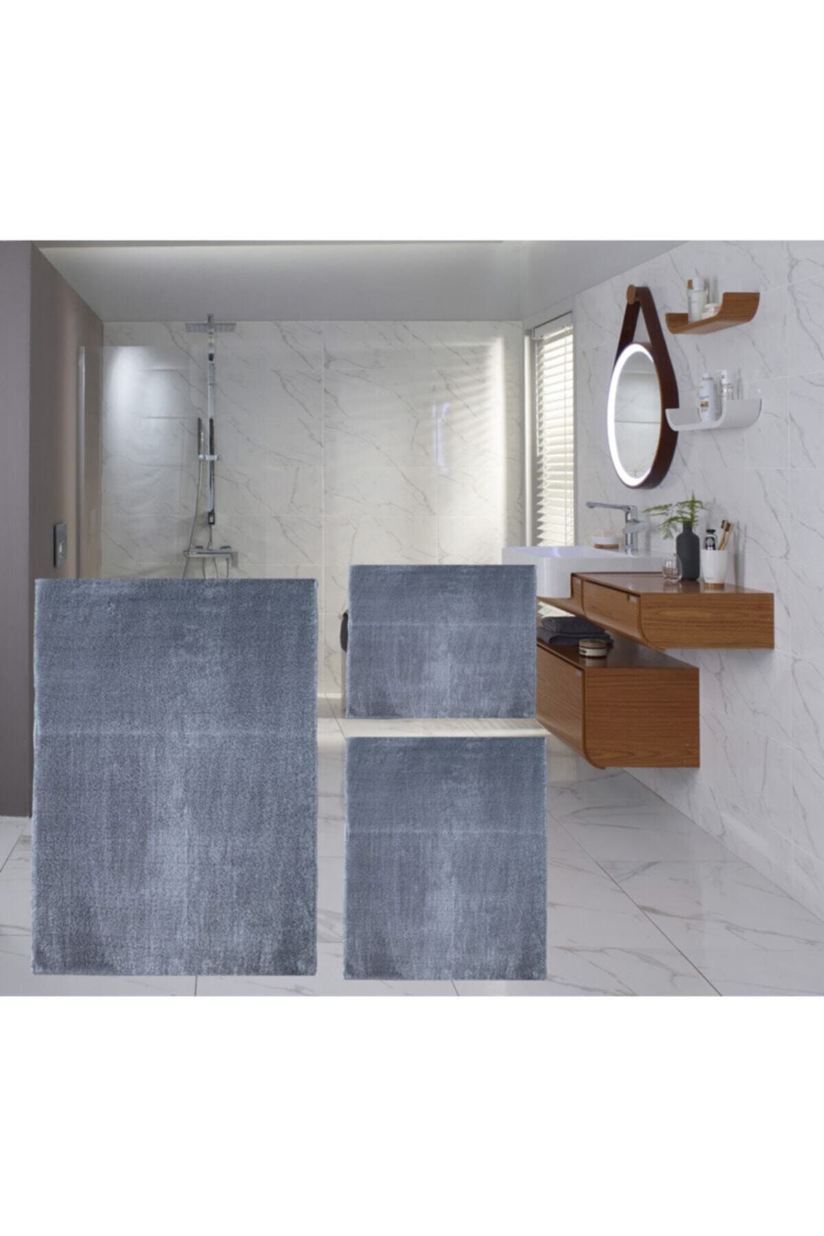 Gray bath mat set store
