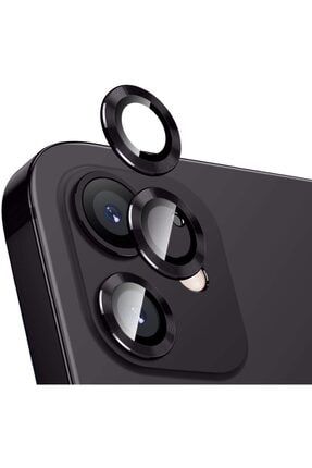 Iphone 12 Ve 12 Mini Uyumlu, Alüminyum Alaşım Temperli 3d Kamera Lens Koruyucu Siyah [2'li Set] HYPRA_iP12/12MN_LNS