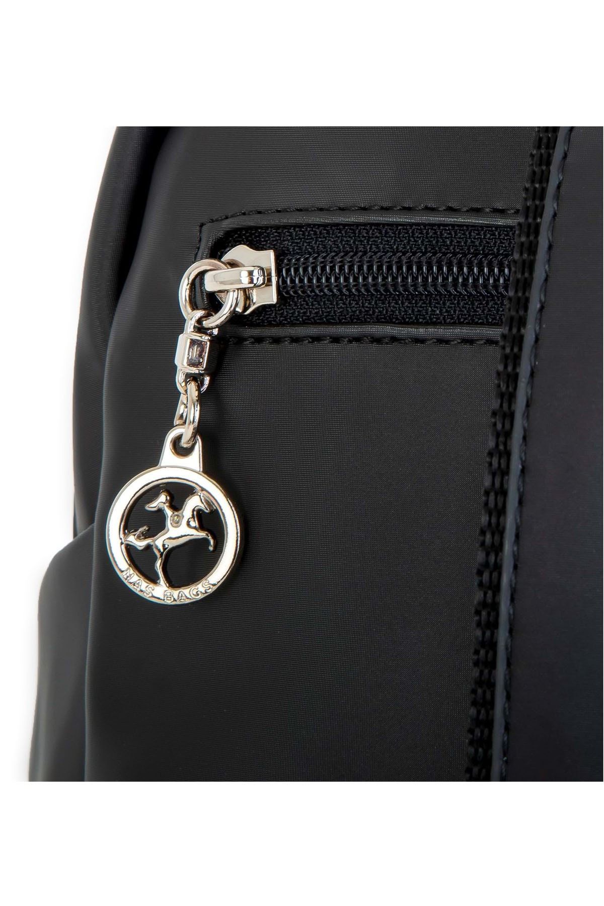 NAS BAG Saten Sırt Çanta Siyah