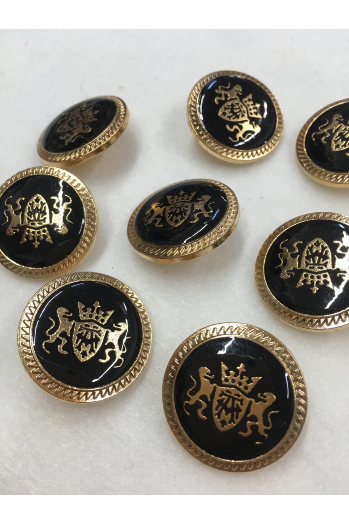 Trench Coat And Coat Button Metal Set of 8 / Double Lion Model