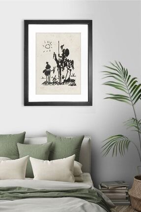 Siyah Ikea Çerçeveli Pablo Picasso Don Kişot Tablo Drawing Poster (30 X 40 Cm) MP-TBL00800