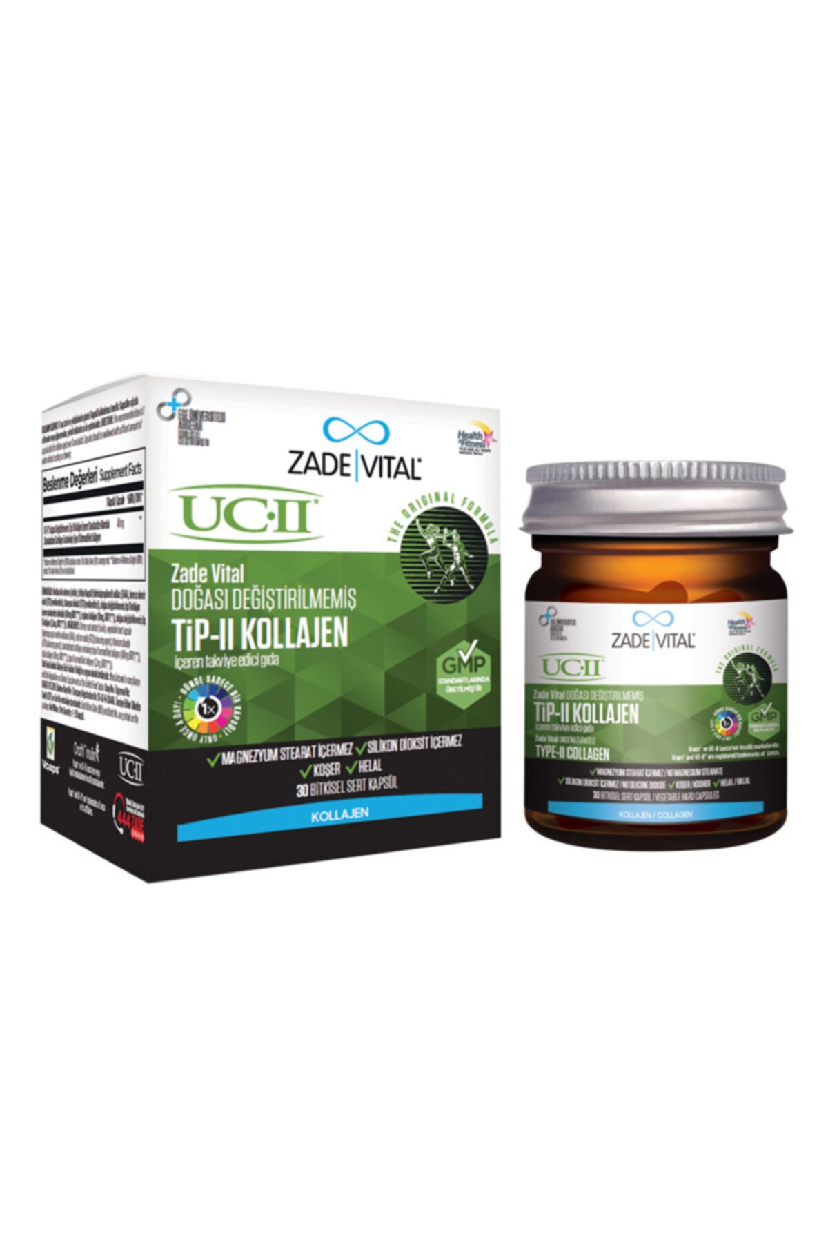 Zade Vital Tip 2 Collagen Takviye Edici Gıda 30 Bitkisel Sert Kapsül