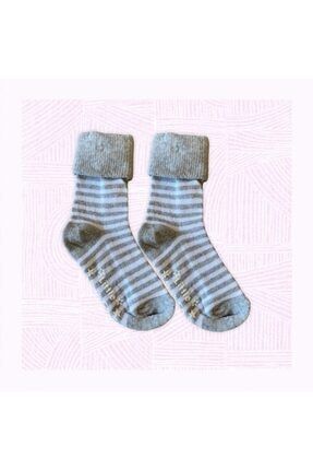 Çocuk 1-3 Yaş Pamuklu Çorap Unisex Abs'li Çocuk Çorabı KZYTR455sds57