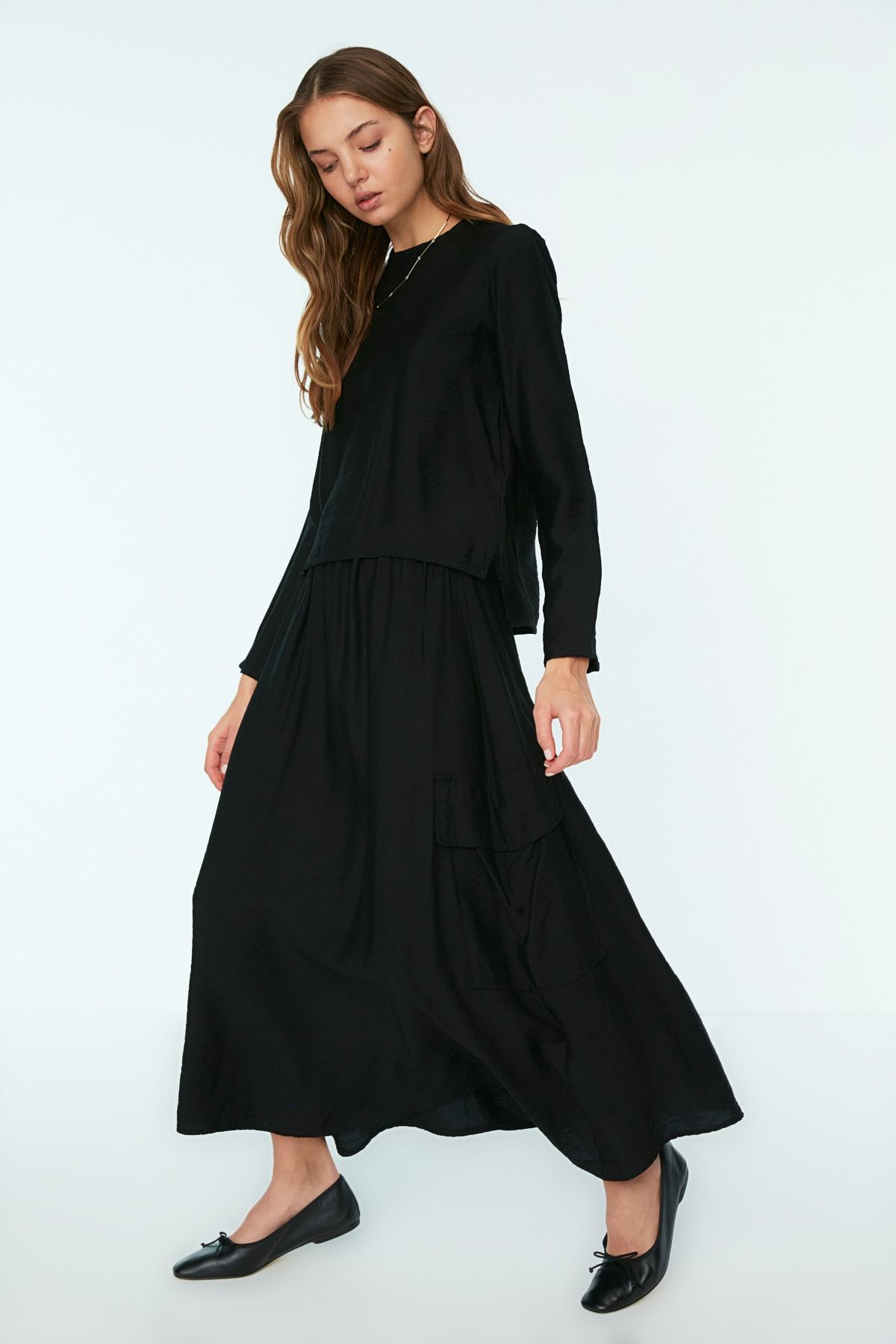 Trendyol Modest Zweiteiler Schwarz Regular Fit