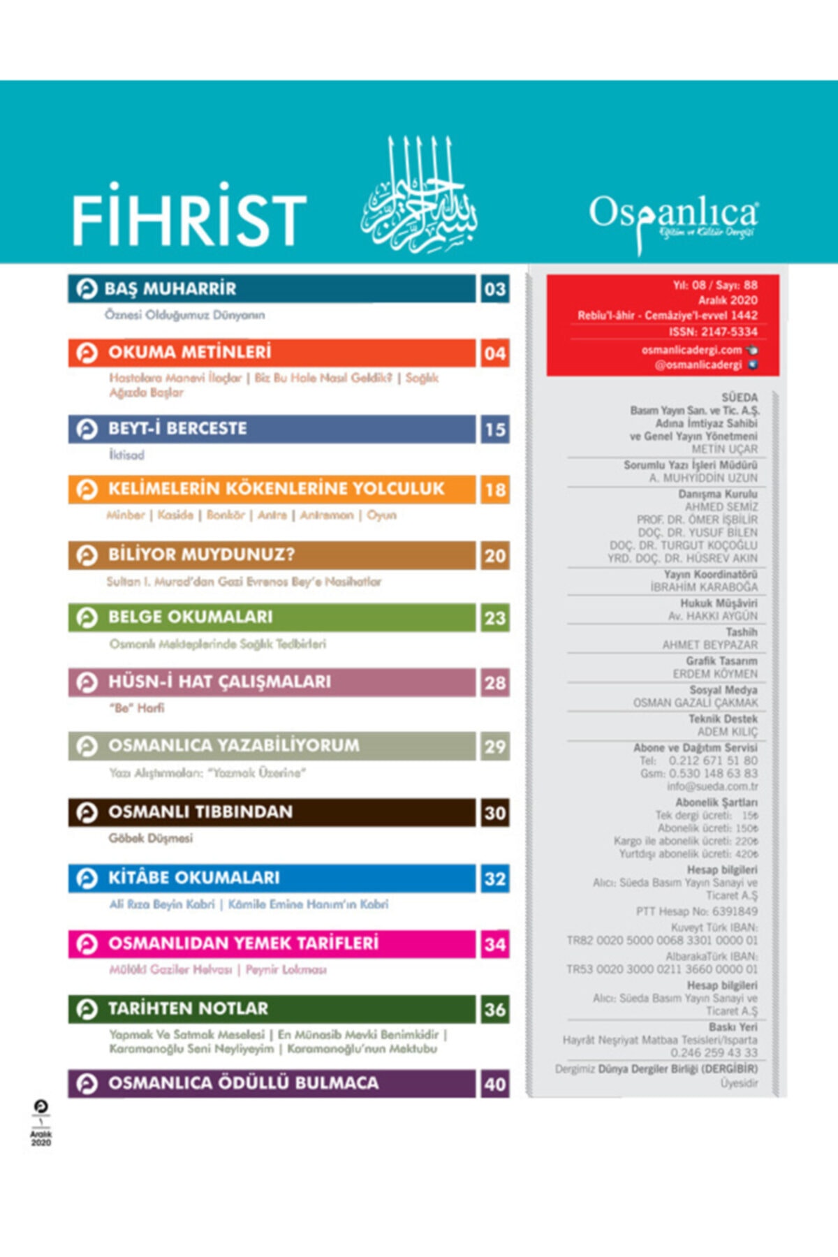 Aralık 2020 Osmanlıca Dergisi 3