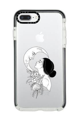 Iphone 8 Plus Casetify Moon And Women Desenli Anti Shock Premium Silikonlu Siyah Kenar Detaylı Telef moonandwomencstfy8plus