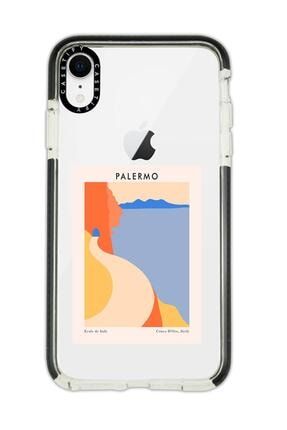 Iphone Xr Casetify Palermo Desenli Anti Shock Premium Silikonlu Siyah Kenar Detaylı Telefon Kılıfı palermocstfyxr