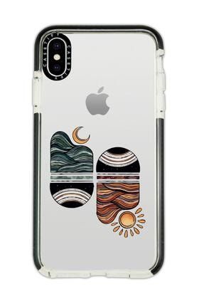Iphone Xs Max Uyumlu Casetify Sunset Wawe Desenli Anti Shock Premium Silikonlu Siyah Telefon kılılfı sunsetcstfyxsmax