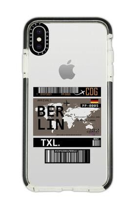 Iphone Xs Max Casetify Berlin Ticket Desenli Anti Shock Premium Silikonlu Siyah Kenar Detaylı Telefo berlincstfyxsmax