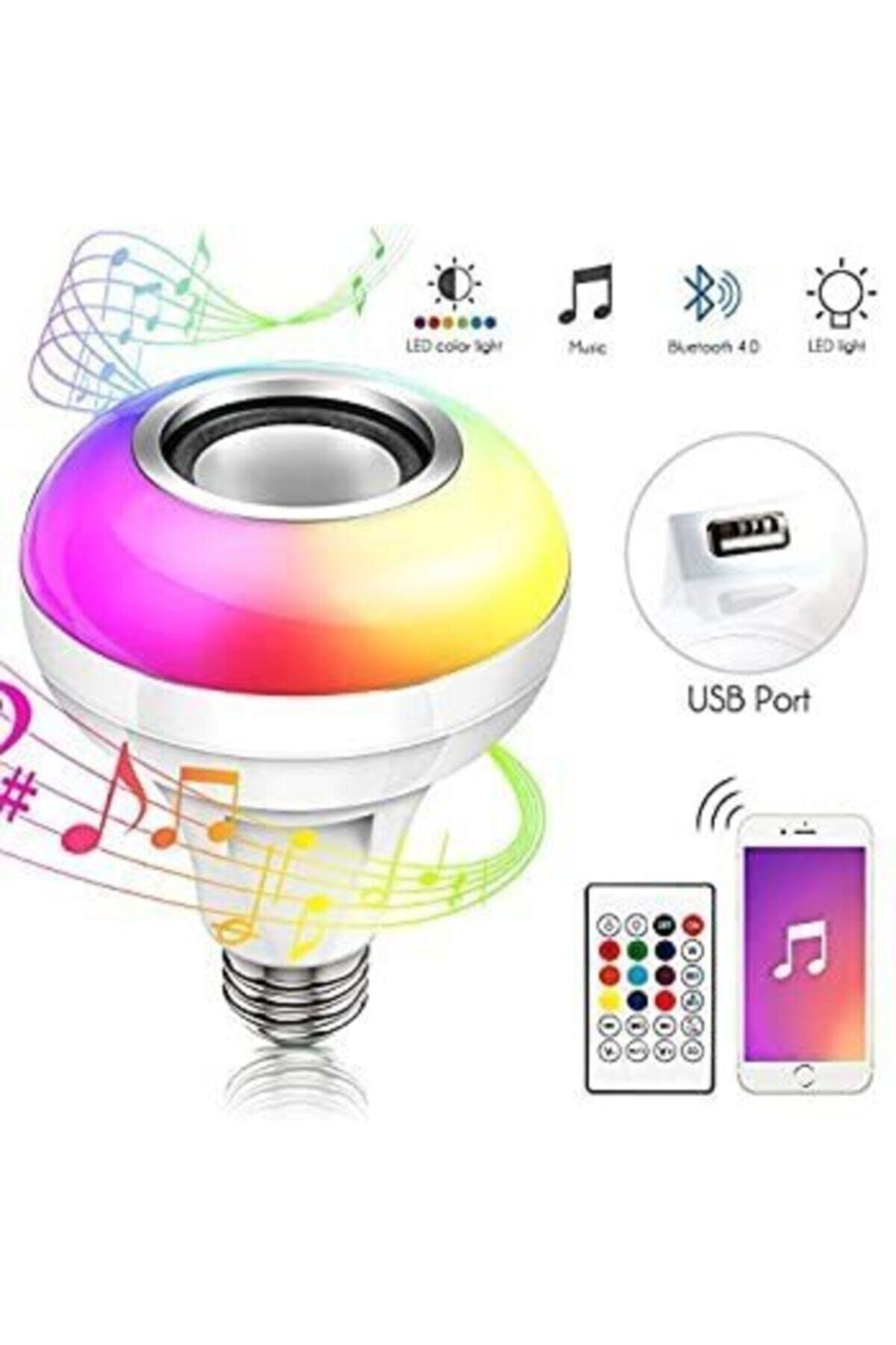 Uzaktan Kumandalı Gece Lambası Bluetooth Ampul Speaker 2