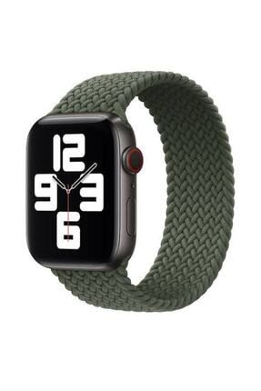 Apple Watch Esnek 38-40 (M) Beden Örgülü Solo Döngü Kordon Haki Yesil HakiyesilMbeden