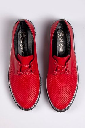 Kadın Kırmızı Karo Casual Ayakkabı KAROXYC16