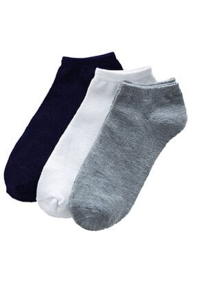 3lü Unisex Kısa Patik Çorap Ekonomik Pamuklu Spor Çorabı 43406