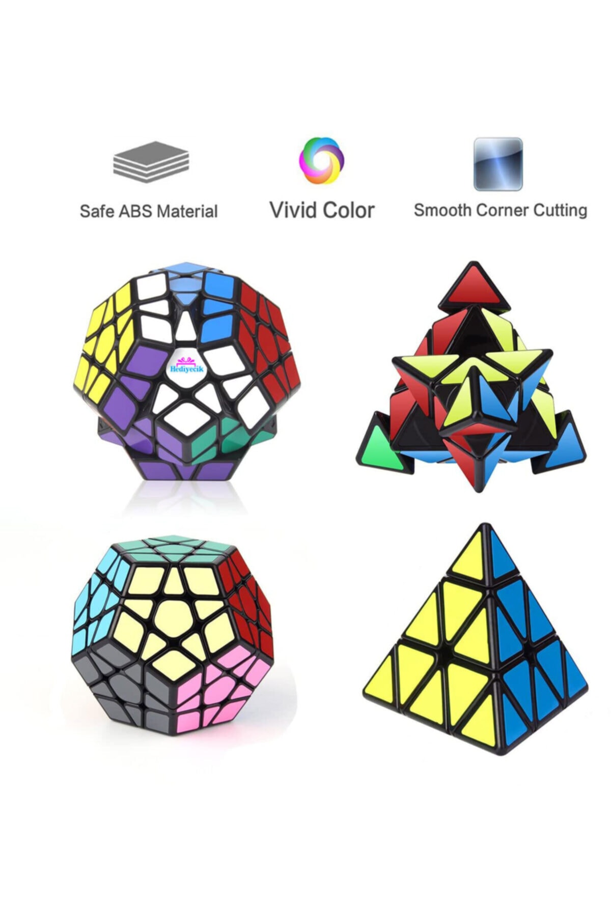 hediyecik Speed Pyraminx Megaminx 2'li Zeka Küpü Rubik Küp Set BY9144