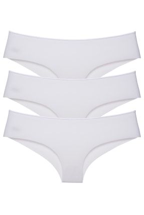 Kadın - Brazilian Panty Lazer Kesim Külot 3 Lü Paket Set Beyaz - Kts2113 KTS2113-11